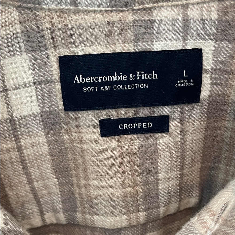 Abercrombie & Fitch Plaid Shirt in Brown and Cream - Picture 2 of 3